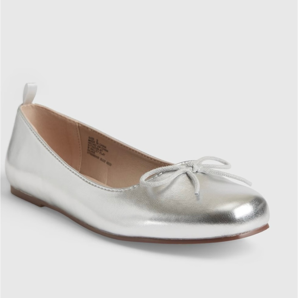 Gap Silver Ballet Flats- size 10